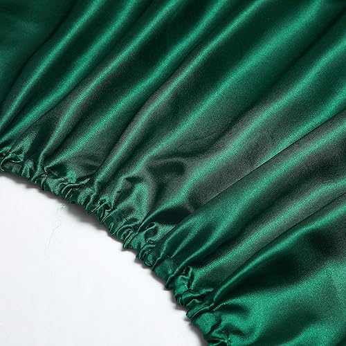 Miniatura 3 de NA HommxJF - Juego de 4 sábanas de satén verde negruzco tamaño Queen, juego de sábanas sedosas y fundas de almohada con 1 sábana encimera, 1 sábana