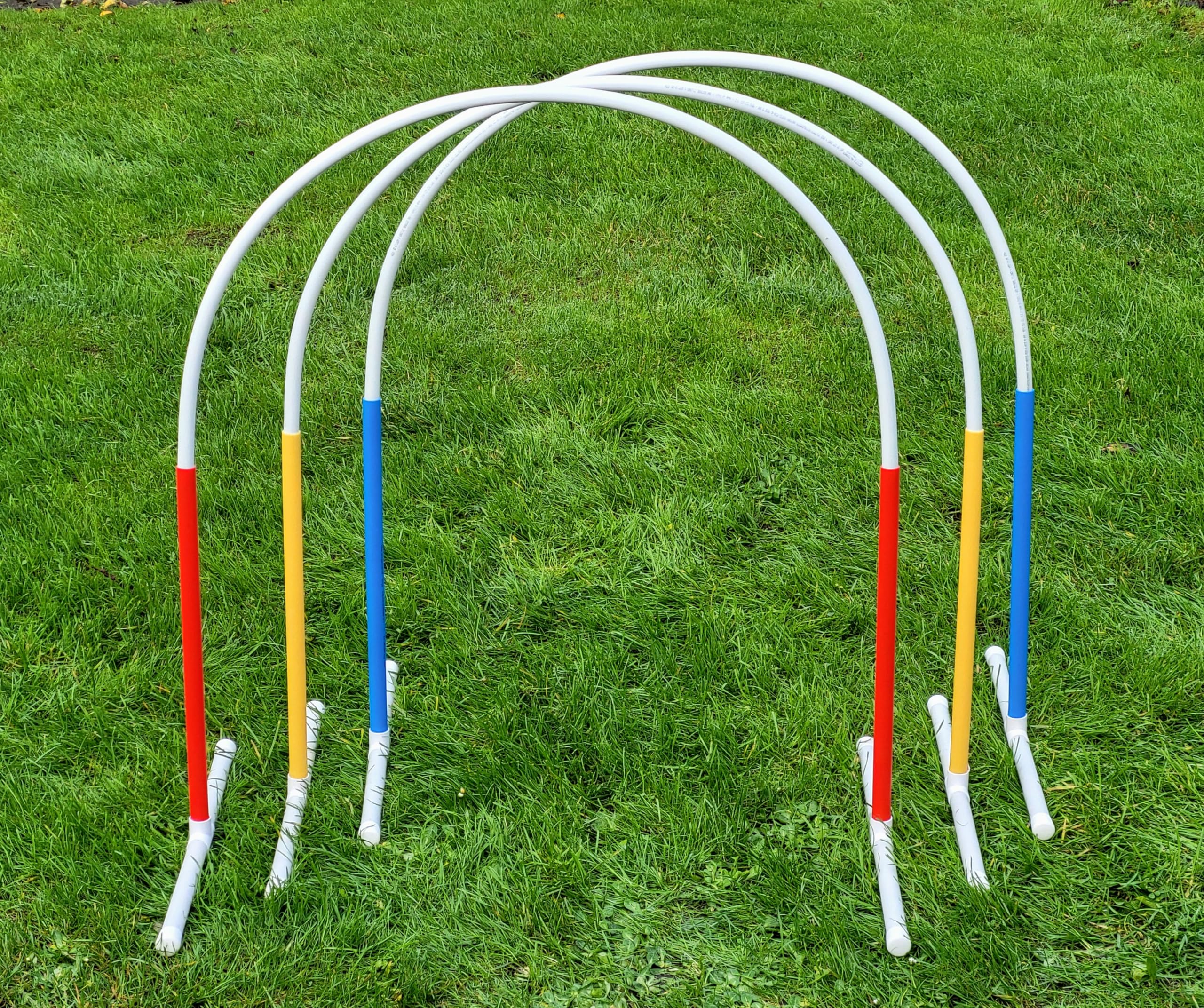 Generisch 3 x Hoopers Bogen mit Ständer (1xgelb,1xblau,1xrot), Fun-Hoopers