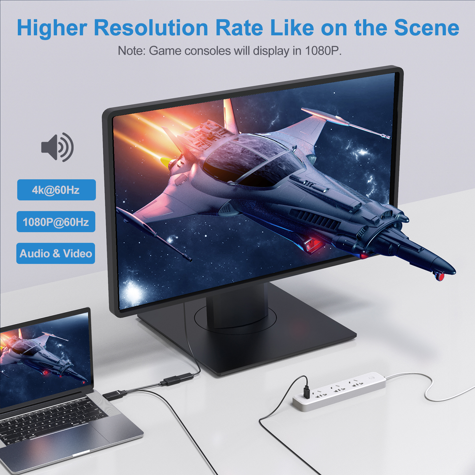 FOINNEX Adattatore HDMI A DisplayPort 4K 60Hz | Convertitore Con USB Per PC, Xbox, PS4 Su Monitor - Foto 10