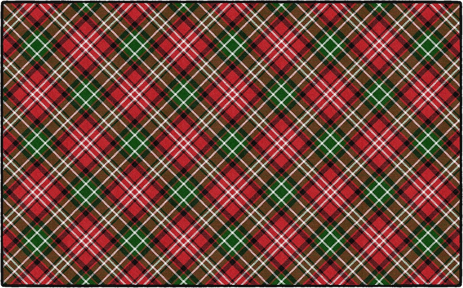 Brumlow MILLS Christmas Plaid Washable Festive Print Holiday Area Rug for Living or Dining Room, Bedroom Carpet and Kitchen Rug, 5'x8', Multicolor 5 x 8 Feet