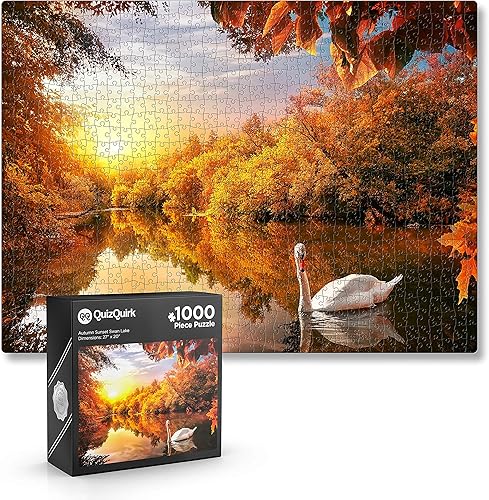 QuizQuirk - Rompecabezas de 1000 piezas, pareja romántica por fogata, rompecabezas de pintura para adultosadolescentes (kit de ahorro de