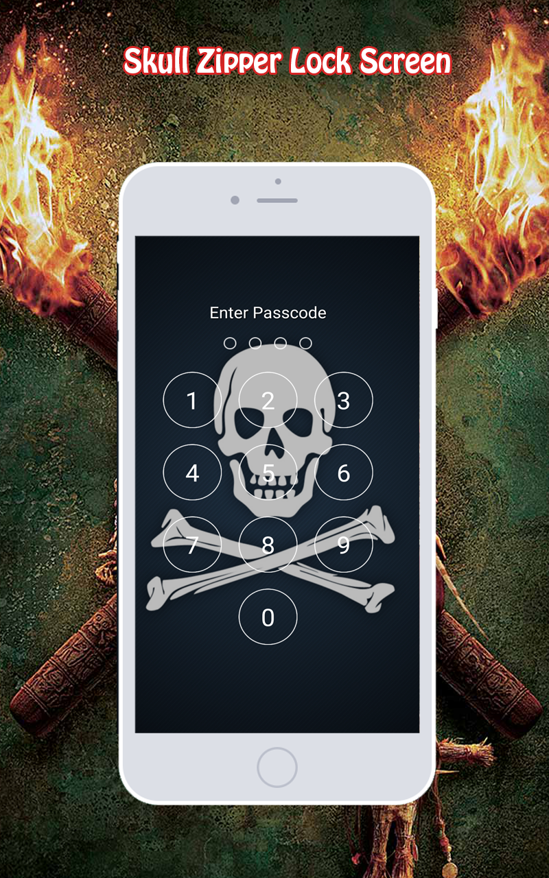 Skull Zipper Lock Screen App on Amazon Appstore