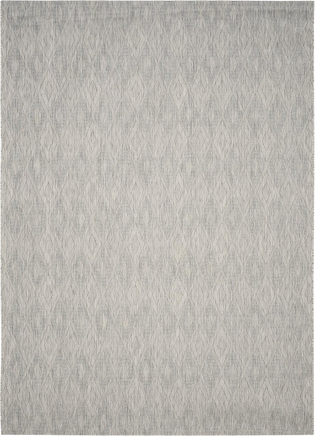 SAFAVIEH Washable Rug Outdoor Courtyard Collection - 6'7" x 9'6", Grey, Non-Shedding & Easy Cleaning, Ideal for Patio, Backyard, Mudroom (CY8522-36811)
