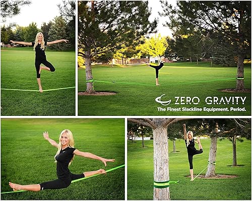 Miniatura 7 de Zero Gravity Slacklines Slackline Kit con bolsa de transporte y almacenamiento líder en la industria trinquete actualizado con agarre moldeado para