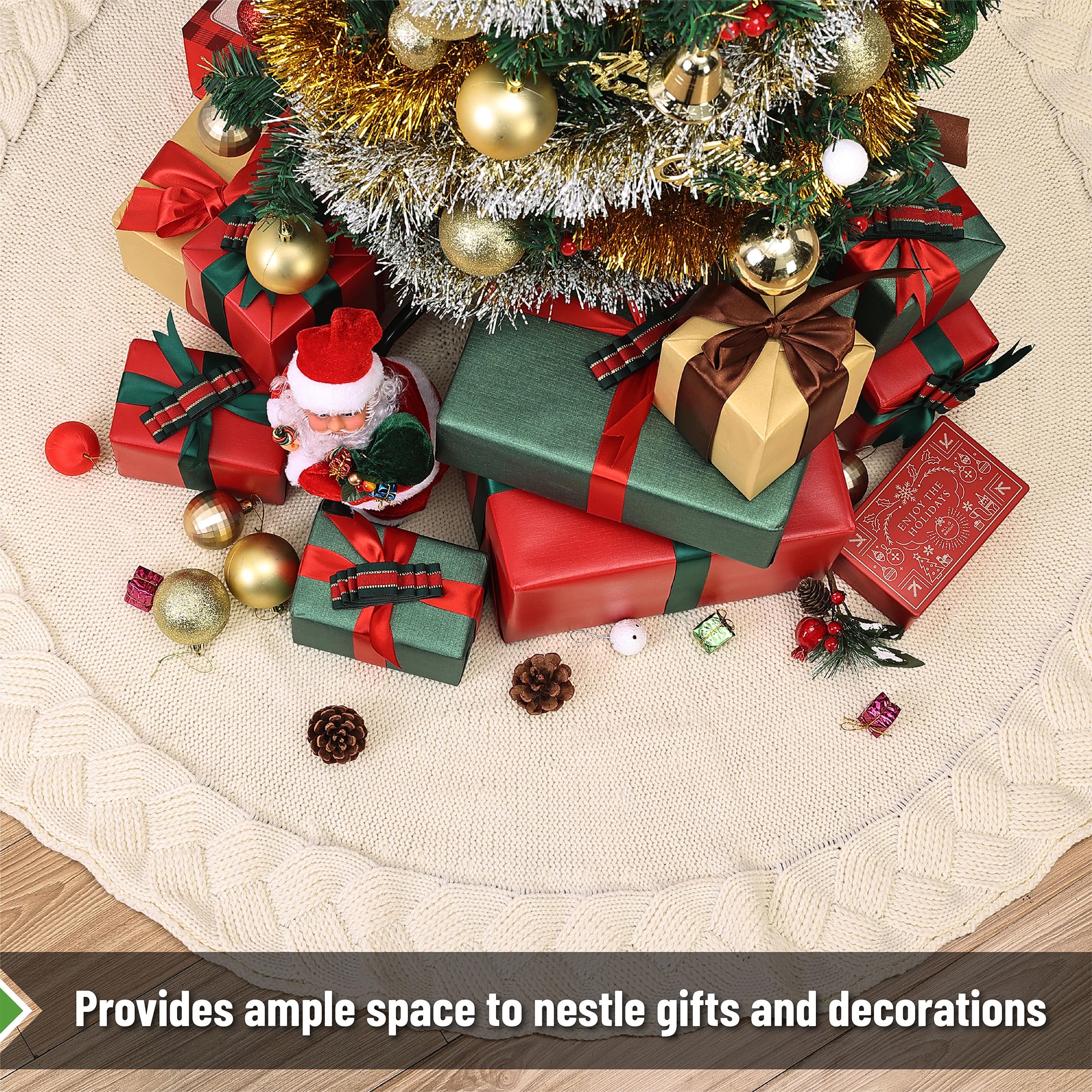 Mr. Pen - Jupe de sapin de Noël en tricot de 122 cm, jupe de sapin de Noël, jupe de sapin de Noël, jupe de sapin de Noël, jupe pour sapin de Noël, jupe de sapin de Noël de 122 cm