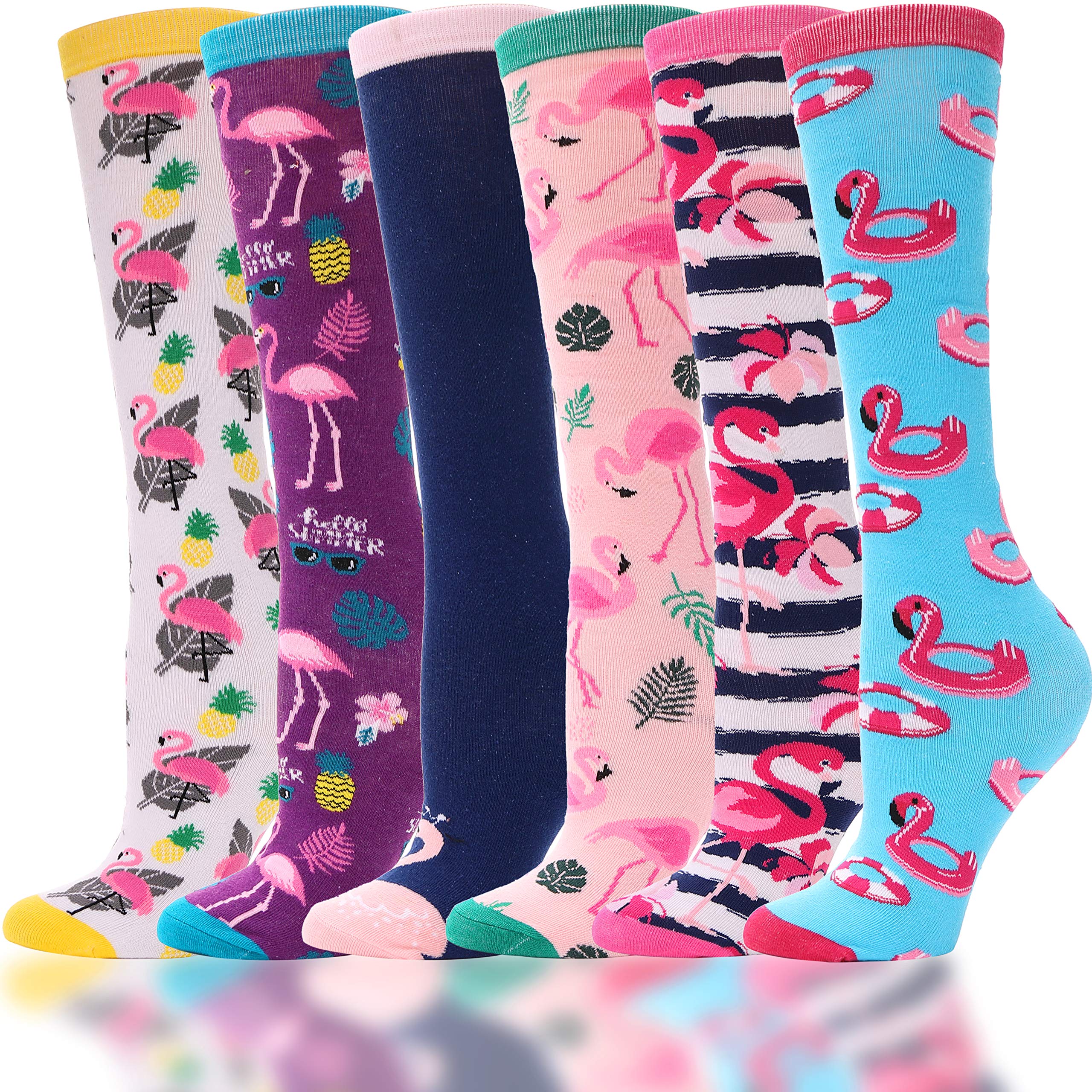 ANTSANG Kids Girls Knee High Socks Long Boot Socks for Child 6 Pairs
