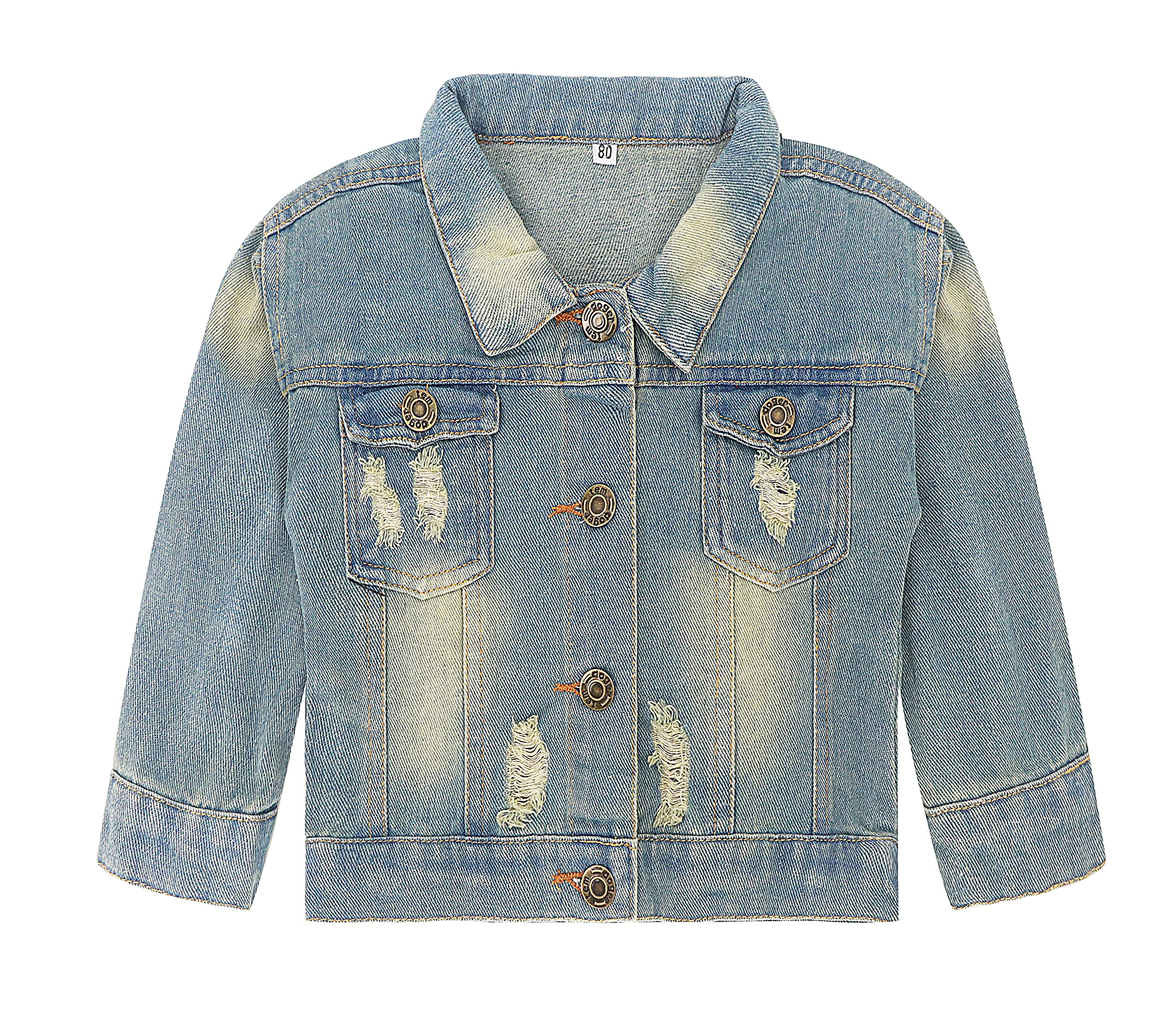Toddler Baby Boys Girls Fall Clothes Thin Denim Jackets Kids Tie Dye Ripped Jeans Coats Button Down Outerwear
