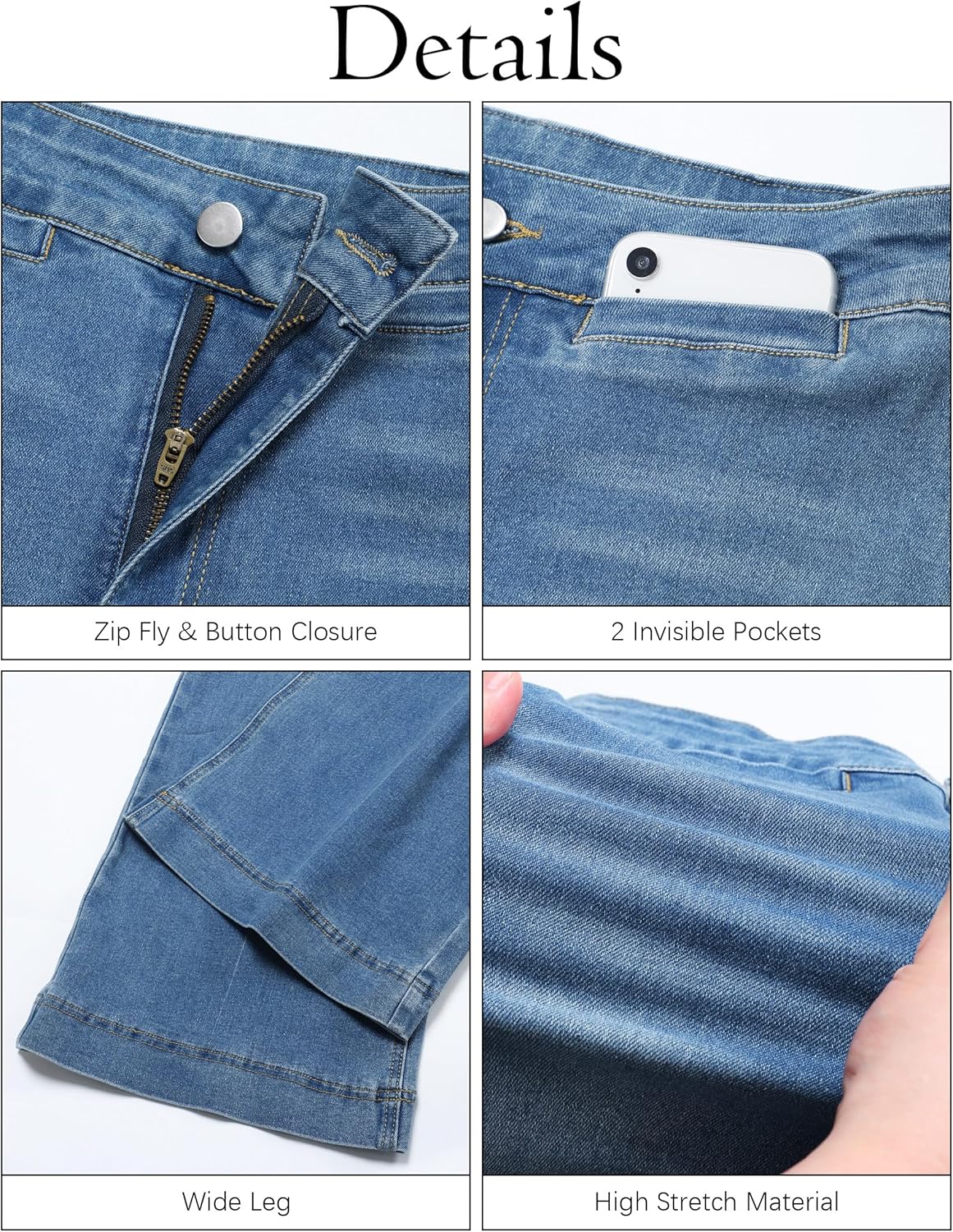 High Waisted Wide Leg Jeans Stretchy Flare Jeans for Women Loose Baggy Denim Pants with Pockets Y2K Trendy - Image 5