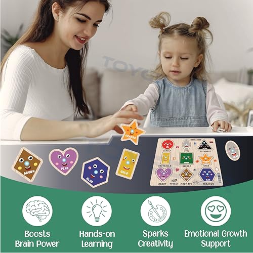 Image of Eco Friendly Materials Wooden Learning Toys Puzzle for Brain Training /jorky Cutting Puzzle for Home /School /Non-Toxic /Education Memory Games for Baby Boy and Girl (JKMSHAPE)