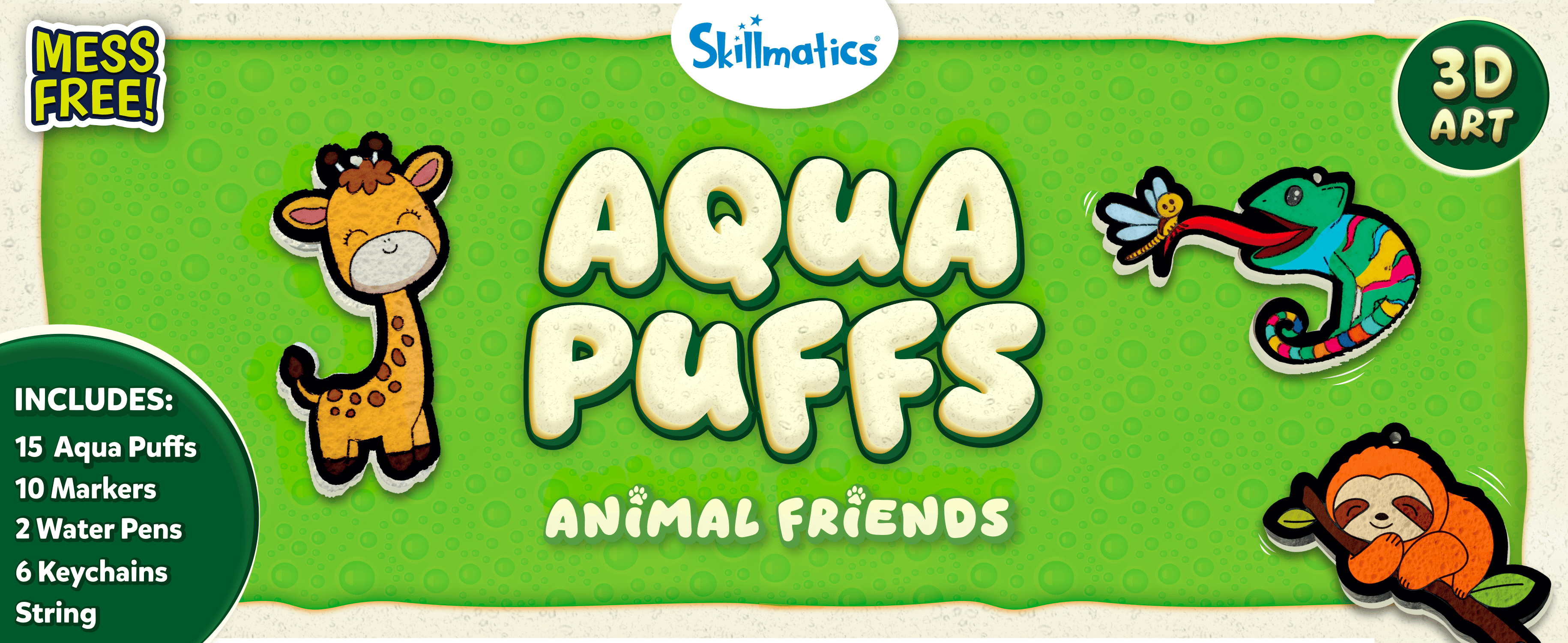 Skillmatics Aqua Puffs – Kit d'art 3D, princesses et licornes, peinture par numéros sans désordre, activité de couleur et de gonflage, cadeau créatif pour filles et garçons âgés de 4, 5, 6