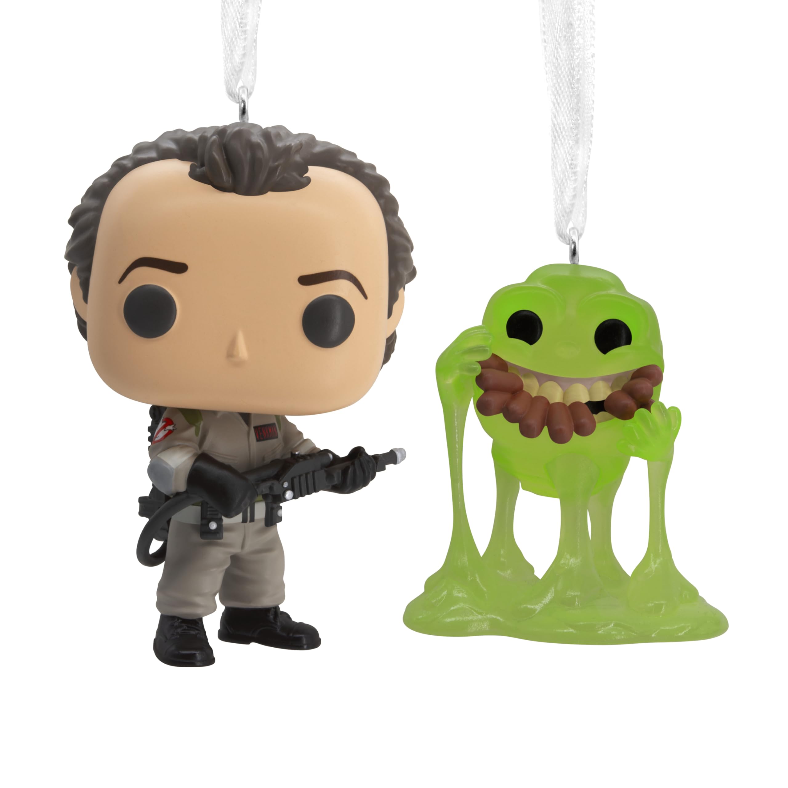 Hallmark Ghostbusters Peter Venkman & Slimer Funko POP! Christmas Ornaments, Set of 2, Pop Culture Gifts