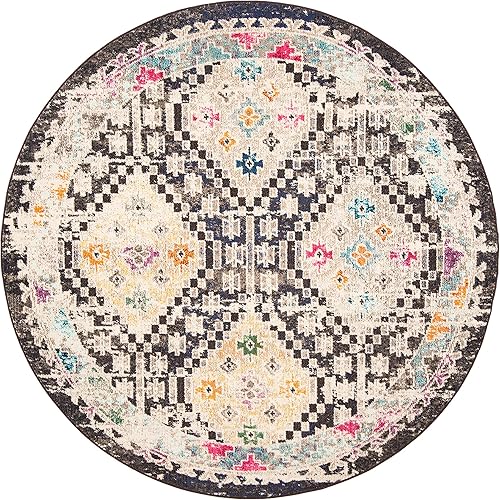 Vista 291 de Safavieh Madison Collection MAD418F - Alfombra de área con diamantes, Polipropileno, Azul Oscuro/Amarillo