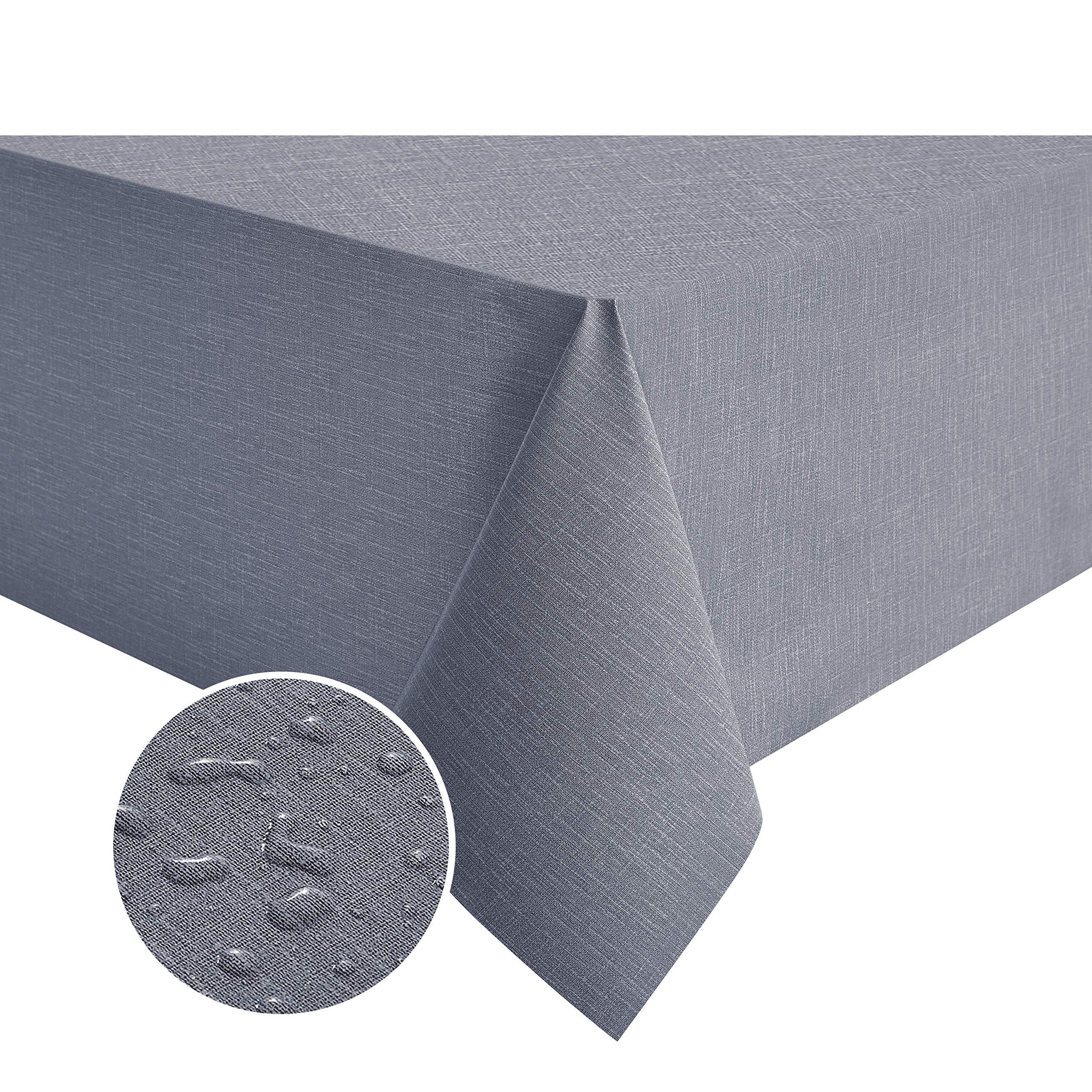 NLMUVW Square Vinyl Tablecloth 100% Waterproof Oil Proof Spill Proof PVC Table Cloth Wipe Clean Table Cover for Kitchen Dining Picnic, Dark Grey, 52 x 52 inch โ image 1