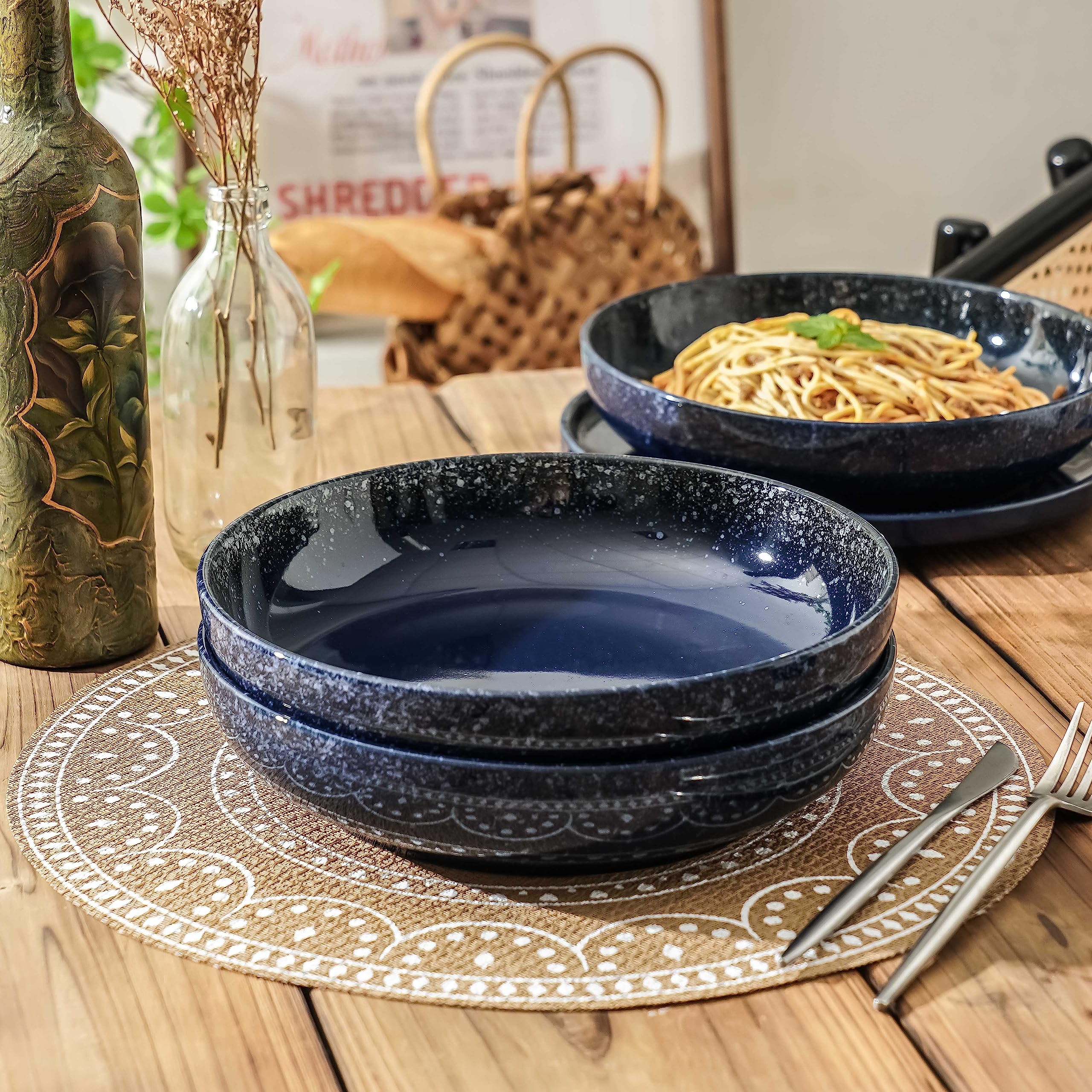 S&Q'S CERAMICS Lot De 4 Grands Bols De Service En Céramique