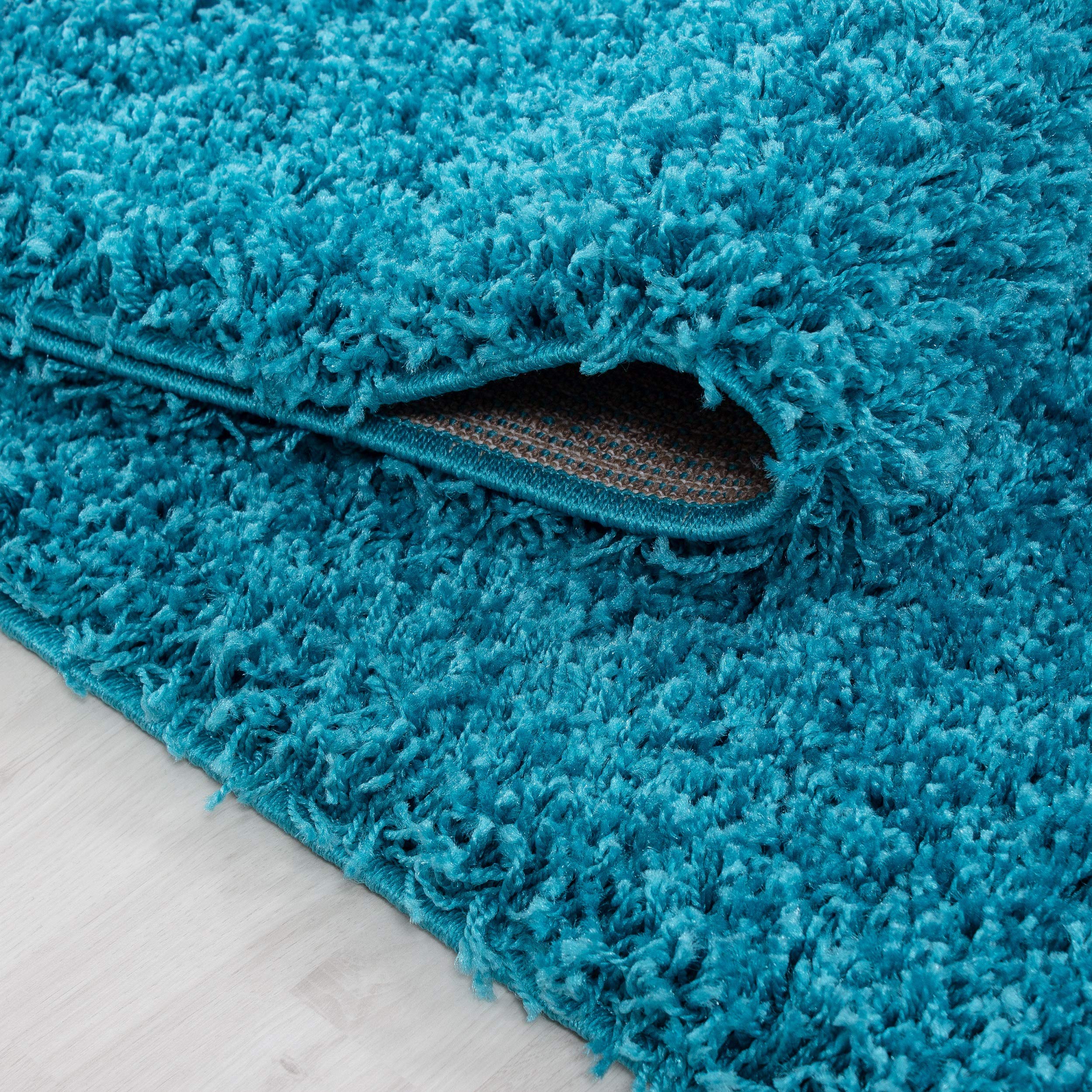 Teppium Moderno Tappeto Salotto Grande 300x400 cm Turchese - Shaggy Tappeto per scendiletto Camera da Letto, Cucina y Soggiorno - Tappeto Morbido y Fluffy, Monocromatico, facile manutenzione