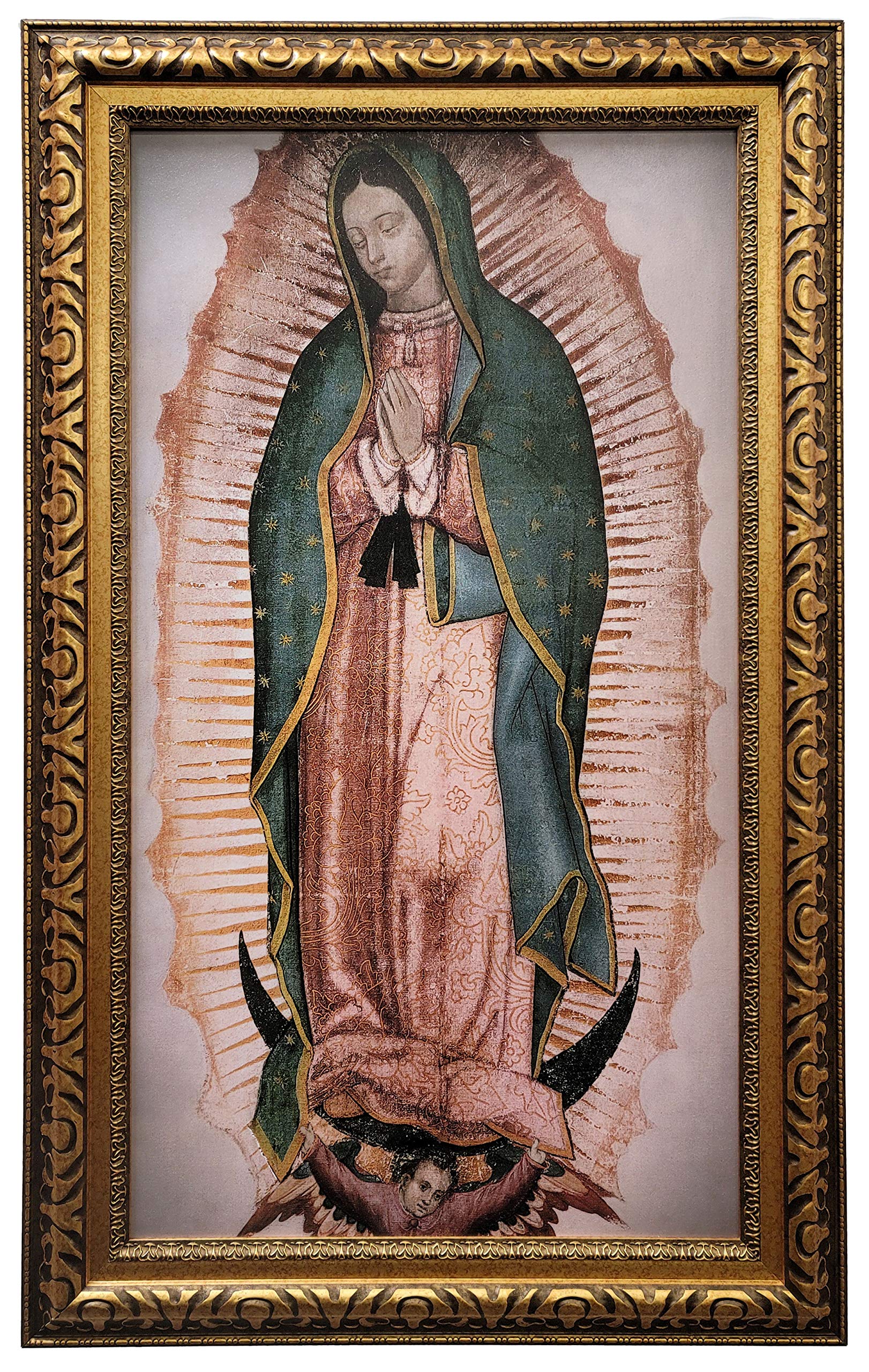 Mom’s Art Studio - Virgen de Guadalupe Wall Decor 42.5 X 26.5 Inches, Virgin Mary Print, Museum Look