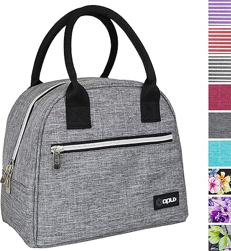 Miniatura 1 de Opux Bolsa de almuerzo para mujer, bolsa térmica para almuerzo, para mujer, niña. Mediana, reutilizable, suave, para escuela, trabajo, oficina