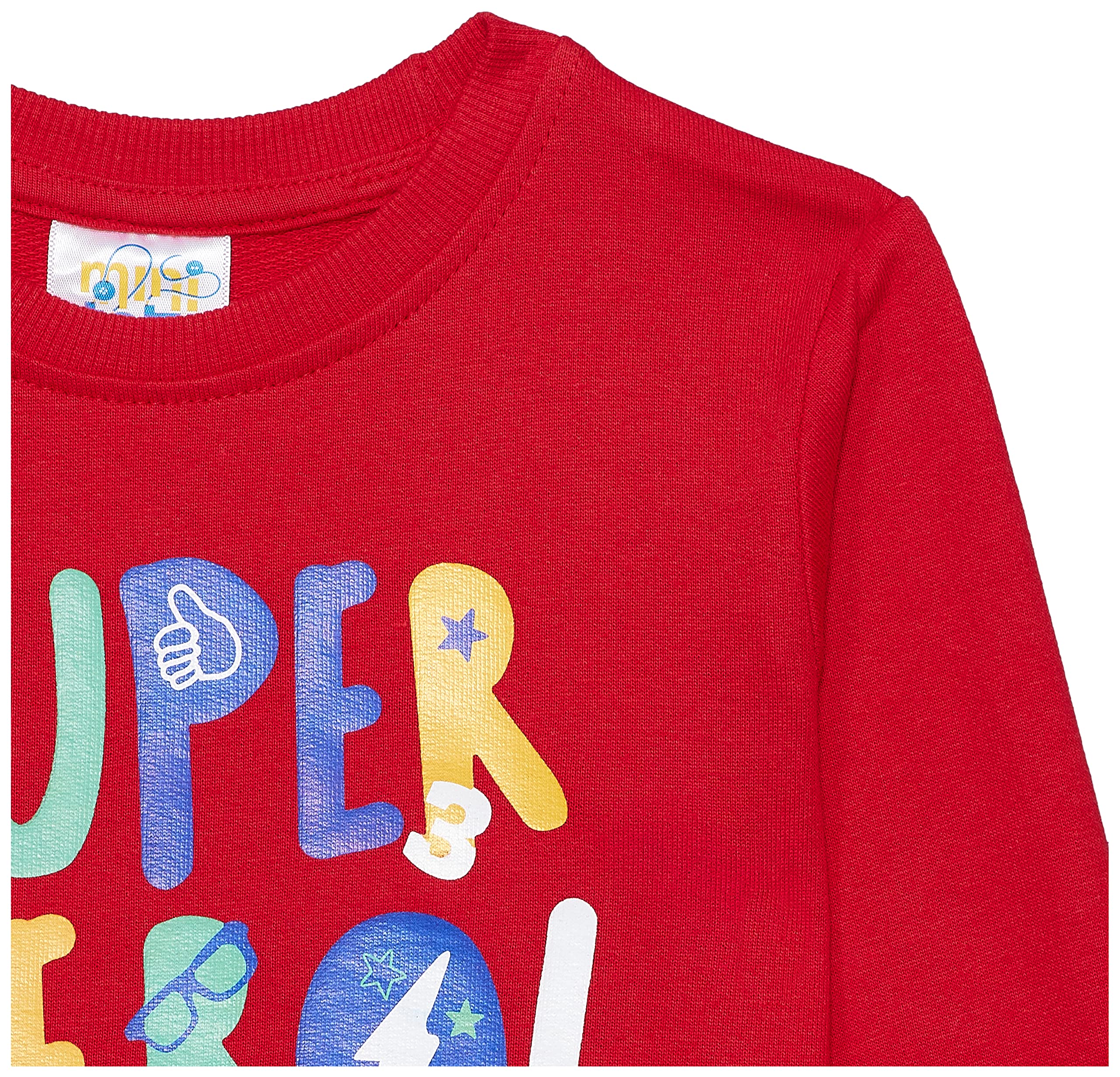MINITATU Unisex-Baby Cotton Round Neck Sweatshirt (MT-3271D-AN_Red_6-12 Months)