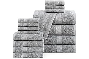 Fieldcrest Luxury 16-Piece Grey Cotton Towel Set
