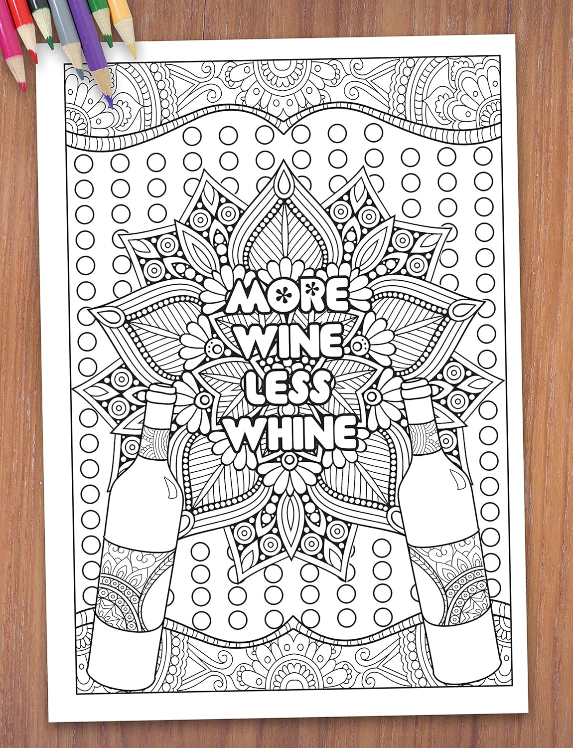 Maad 'When Life Gets Complicated, I Wine' - Funny Adult Coloring Book - Perfect White Elephant Gift Idea Funny - Includes Colored Pencils: 0655295997582: Books