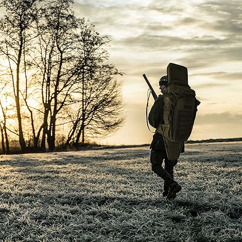Miniatura 9 de Silfrae Mochila táctica para rifles, bolsa de rifle largo Molle, mochila militar para senderismo, caza, camping