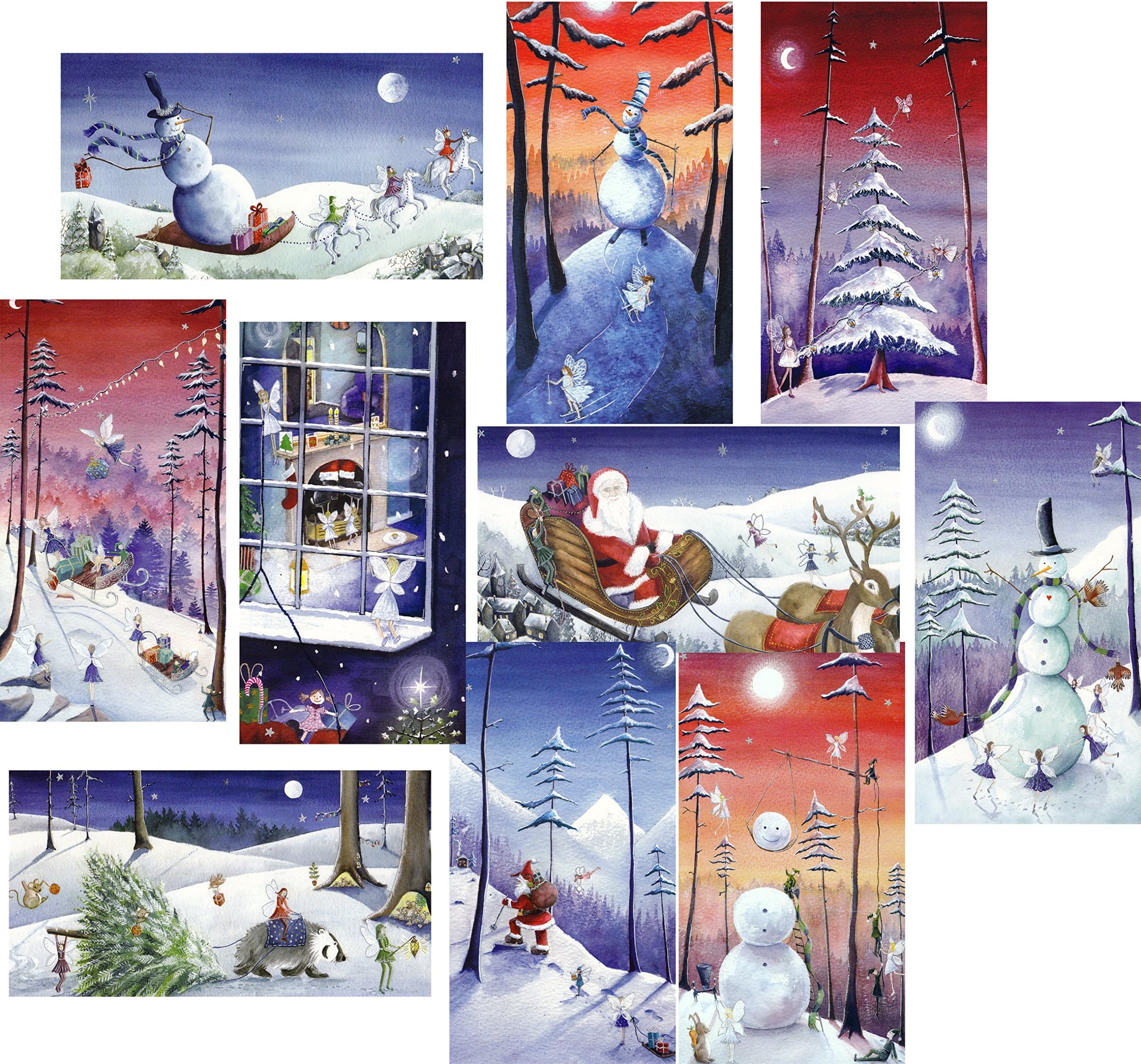 24 Christmas Fantasy Fairy Greeting Cards