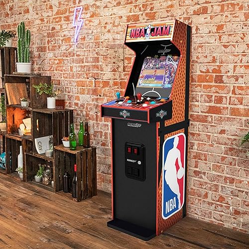 Miniatura 7 de ARCADE1UP NBA Jam Deluxe - Máquina de arcada con panel de control para 2 jugadores, construida para tu hogar, gabinete de 5 pies de alto con 3