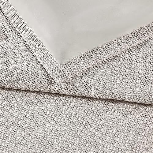 Miniatura 5 de WellBeing by Sunham - Juego de edredón de tejido gofre, mezcla de algodónpoliéster, matrimonialqueen, lino