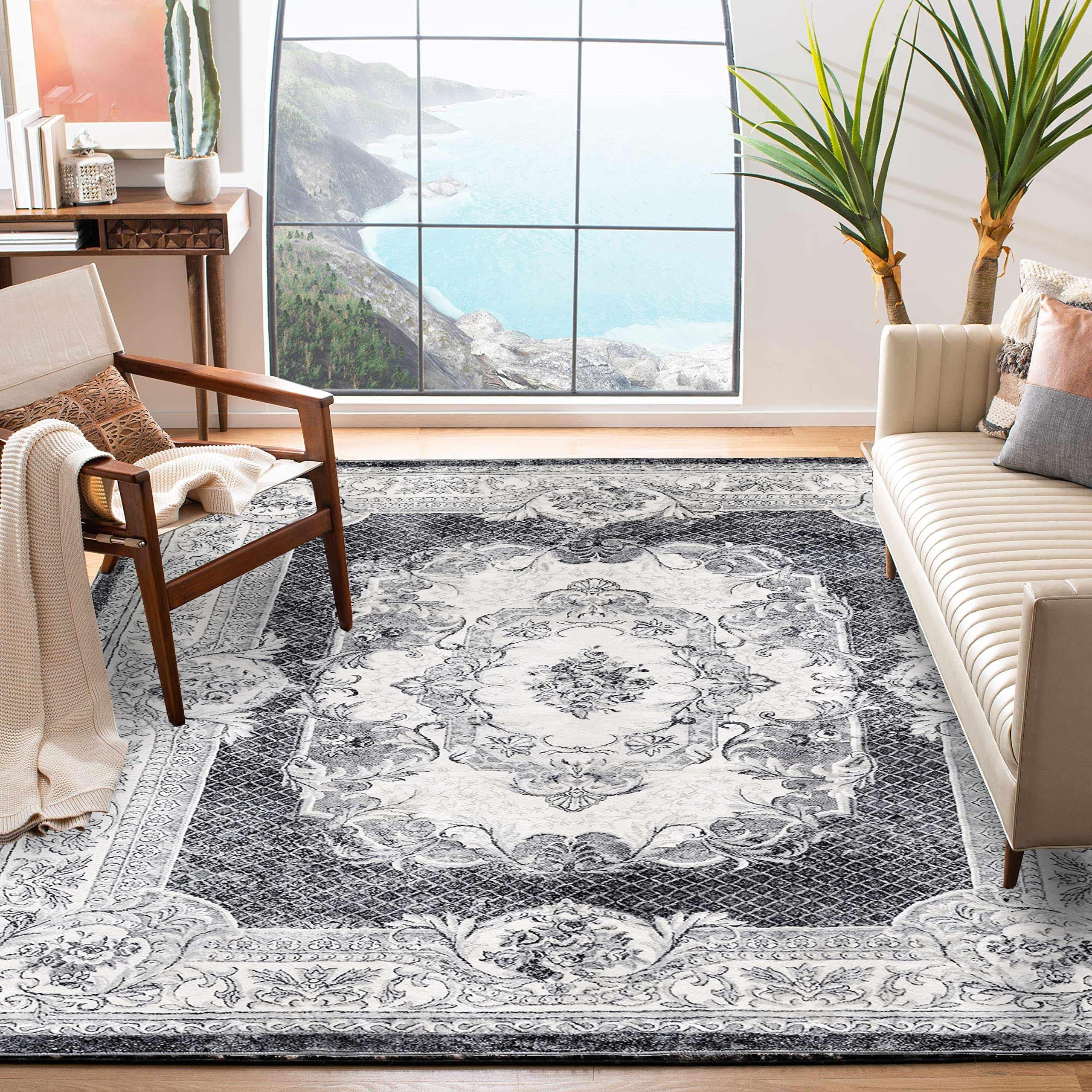 Tinyboy-hbq Tappeti Salotto Moderno Soggiorno Tappeto Morbido Tappeti Moderni Soggiorno a Pelo Corto per Tappeto Sala Camera da Letto (Grigio bianco, 120 * 160cm)