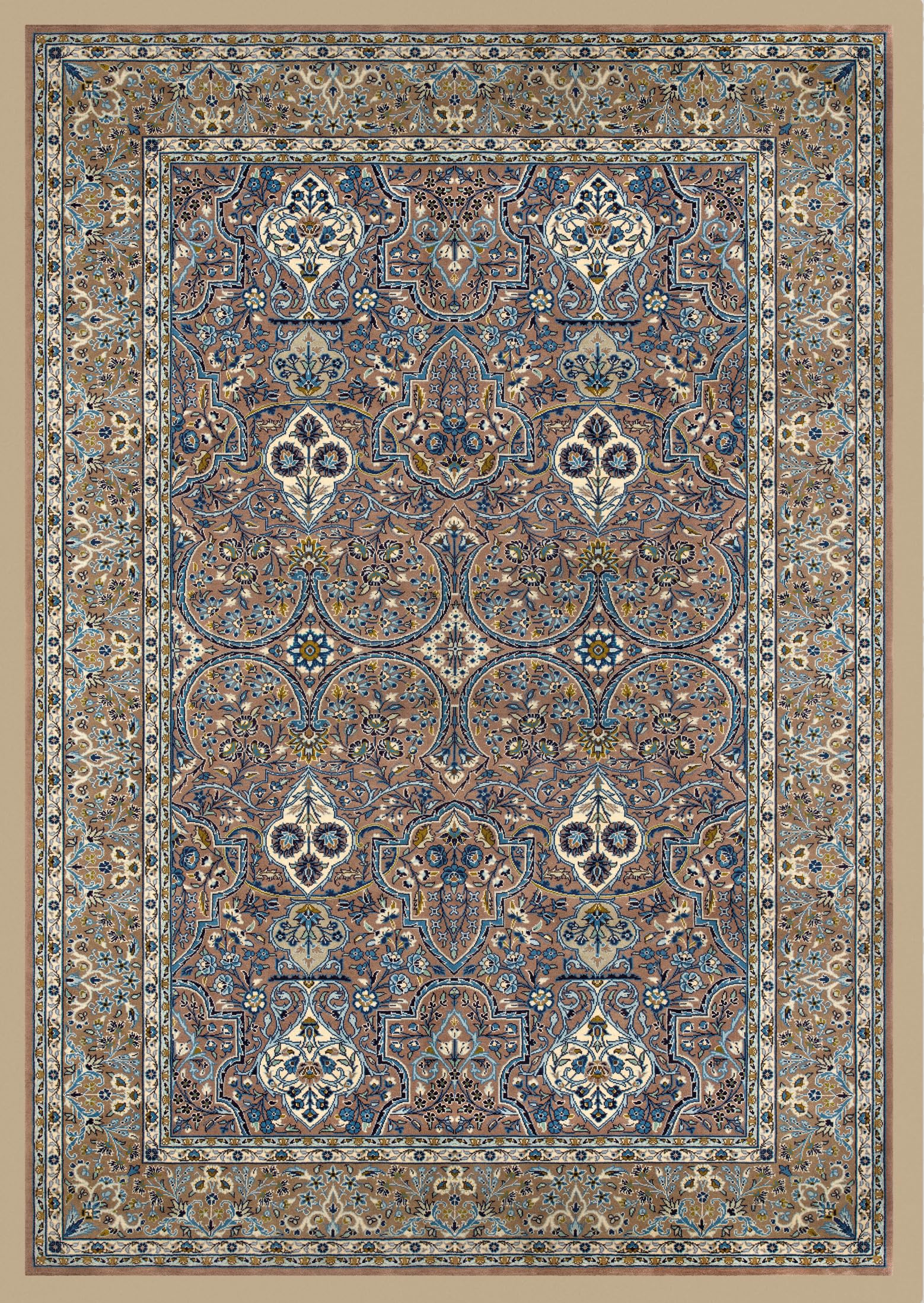 By Suardi Tappeto Orientale YAZD PERSIANO Antiscivolo Stampa Digitale Linea Emozioni D'Oriente Ideale per Soggiorno Camera (110x154cm)