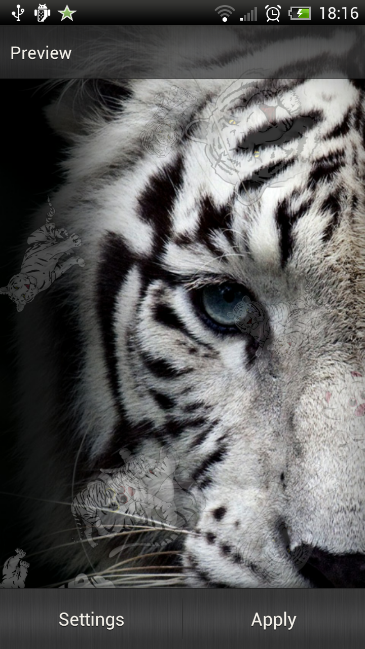 White Tiger Live Wallpaper App on the Amazon Appstore