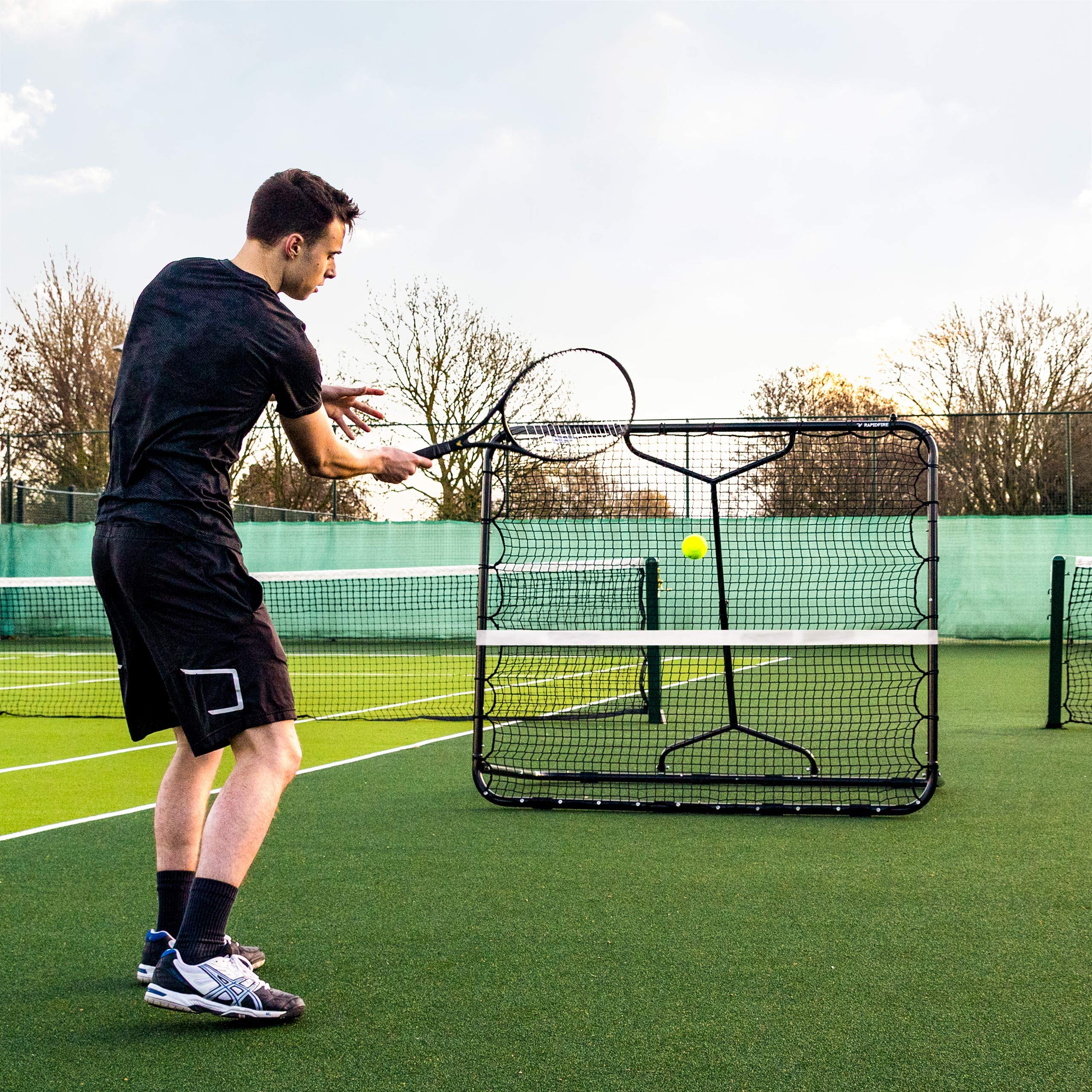 RapidFire Mega Red de Rebote de Tenis | Muro Reboteador para Entrenamientos (Dos Tamaños)