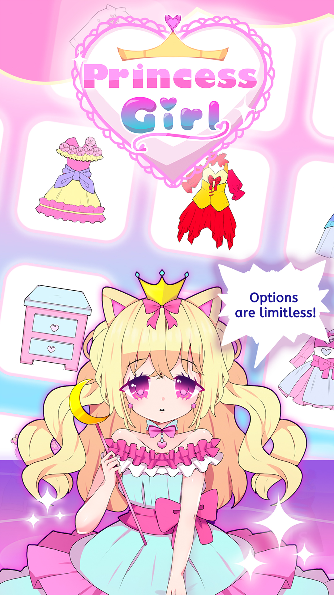 open lace back dress Princess Girl - Avatar Maker Dress up game