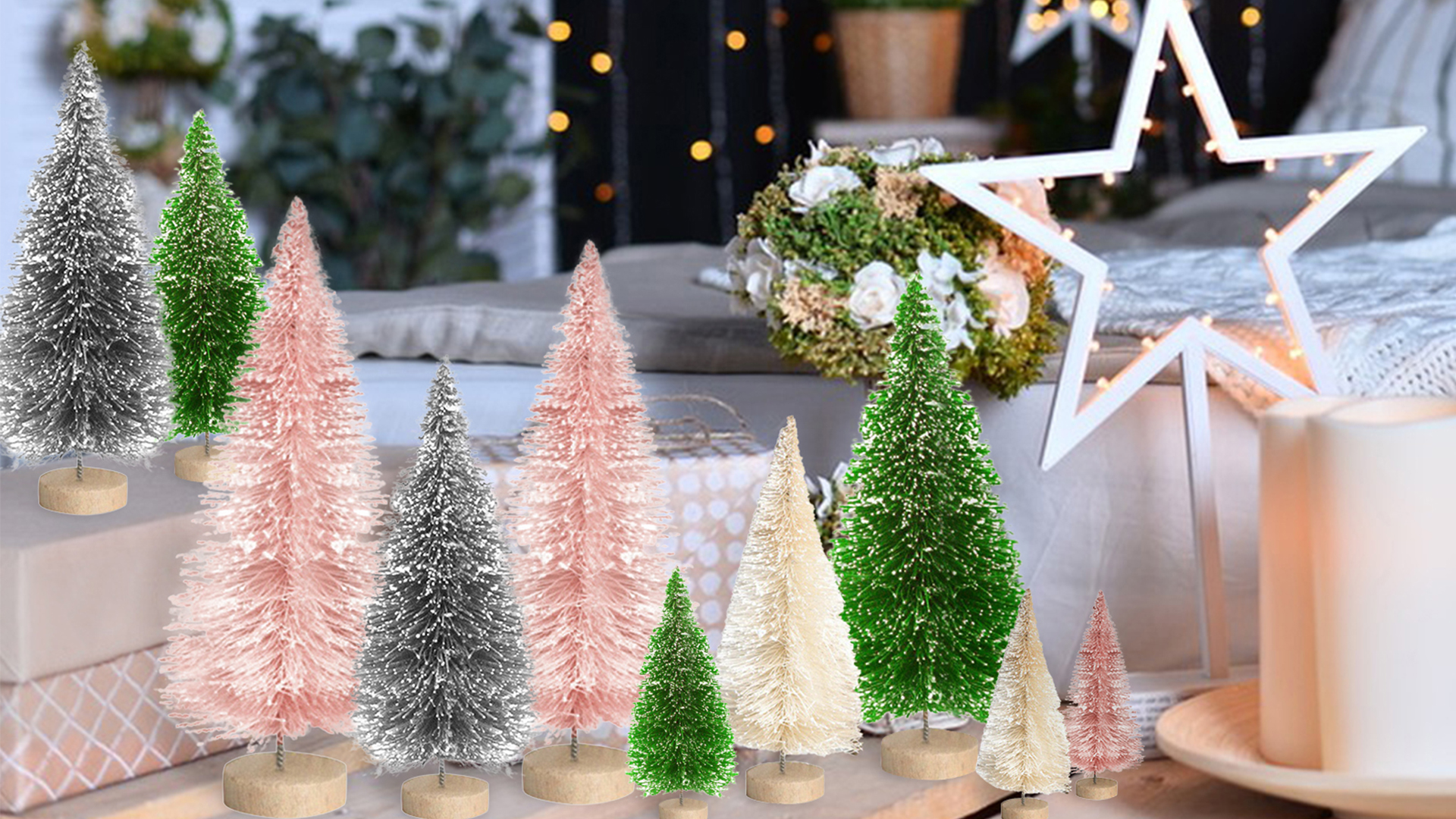 Amazon.com: 8pcs Mini Christmas Tree, Artificial Bottle Brush