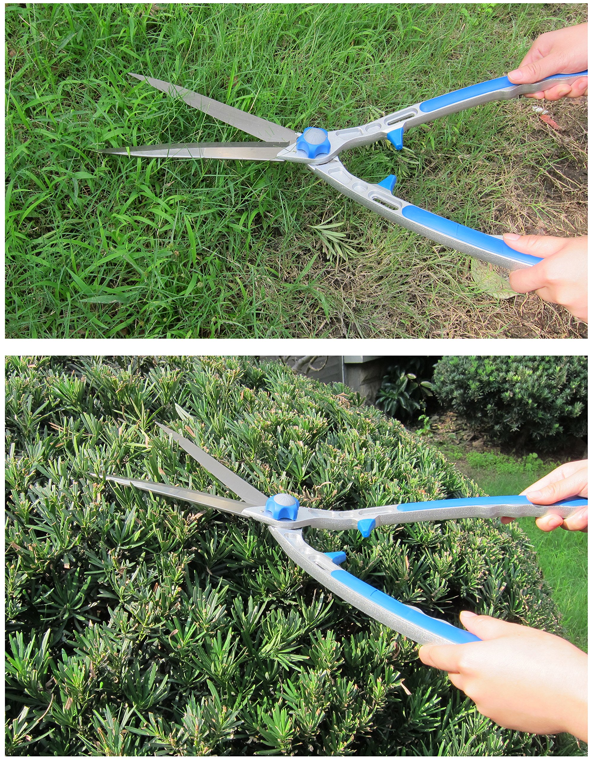 Cisaille à haie 605 mm – Cisaille à gazon – Lame en acier inoxydable de 230 mm – Corps en aluminium avec grip en vinyle doux au toucher