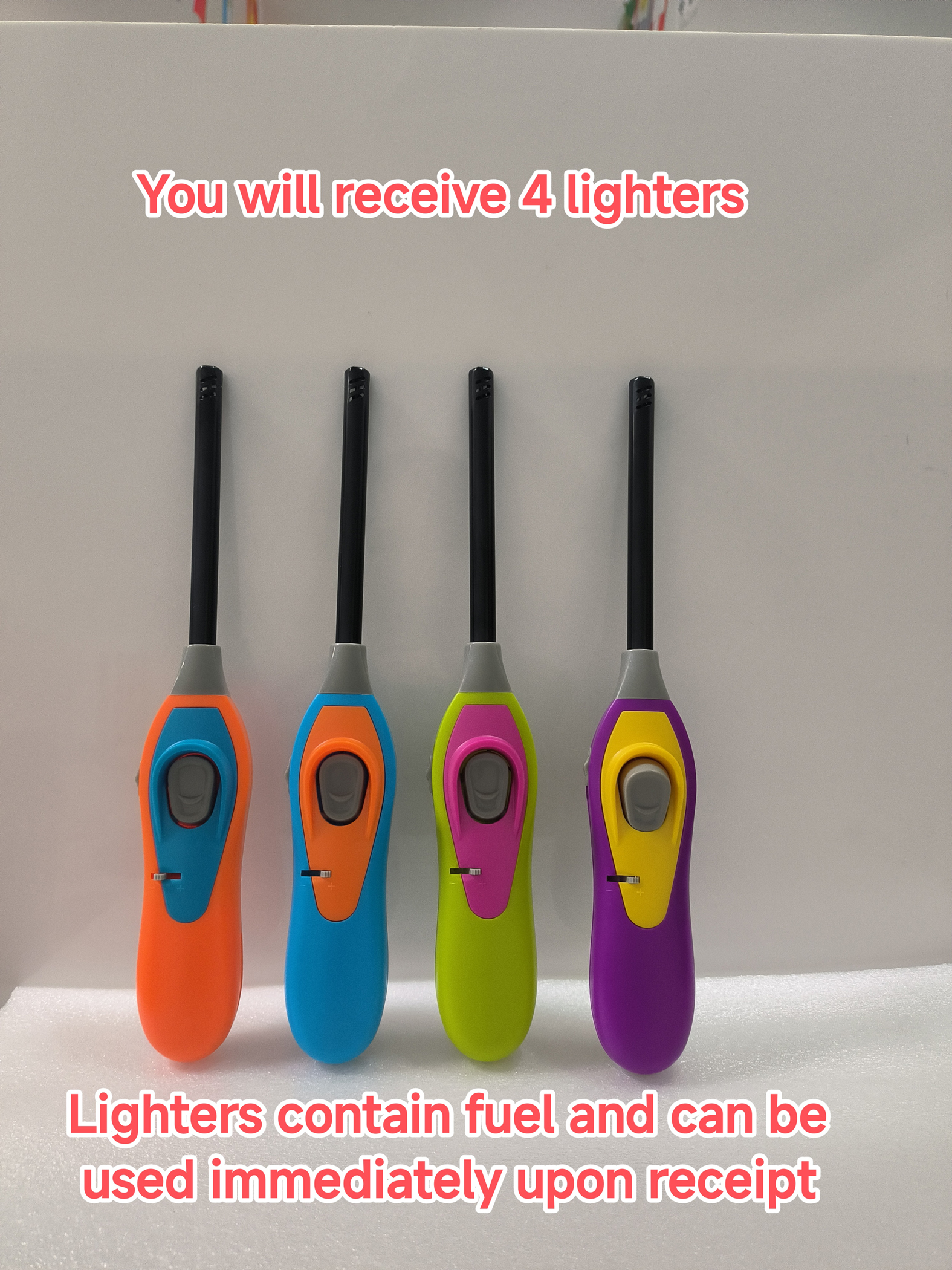 4 encendedores largos multipropósito recargables con butano miniatura 7