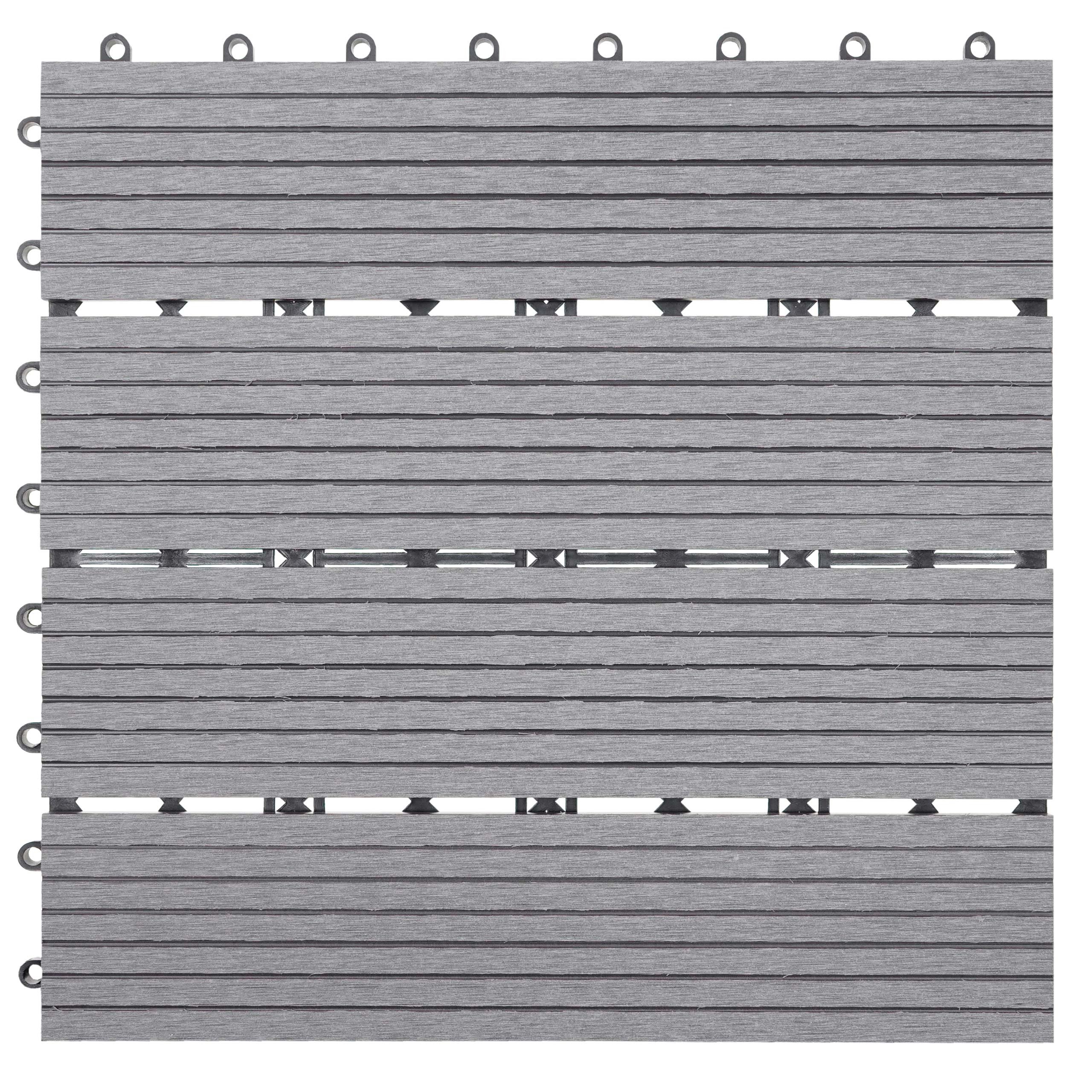 Mendler Piastrelle pavimentazione da Esterno Rhone T831 WPC 30x30cm 11 Pezzi 1mq - Grigio lineare