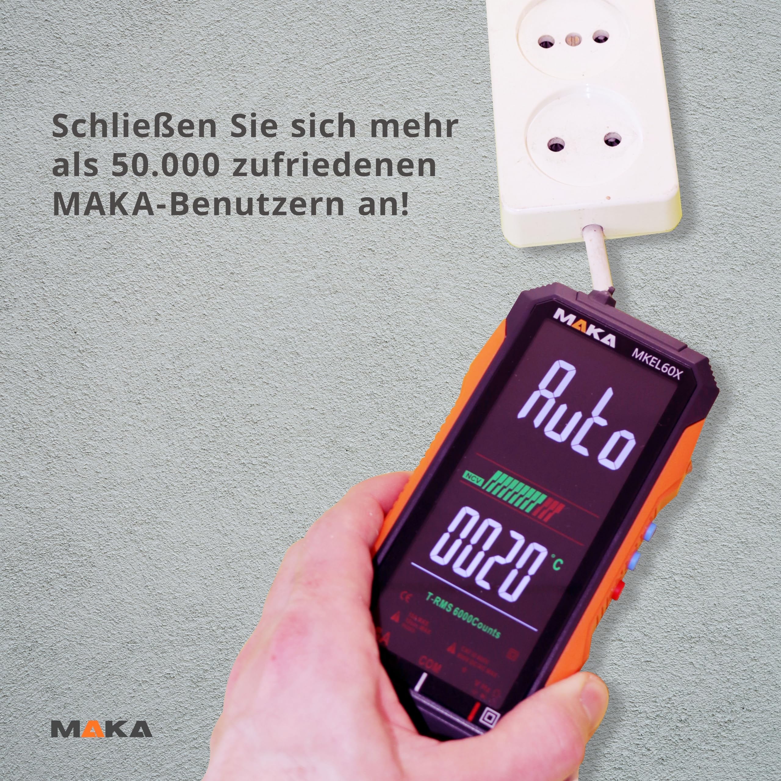 MAKA Digitalmultimeter Pro 6000 Counts True RMS USB-C CAT III 600 V