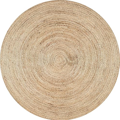 Miniatura 3 de nuLOOM - Alfombra rústica de yute tejida a mano Rigo 6 pies redonda color natural