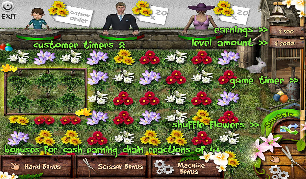 Fun Flower Mania Tile Match Three Easter Kids Game App