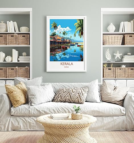 Miniatura 3 de Impresión de viaje de Kerala, póster de viaje de Kerala, India, arte de Kerala, Kerala, impresión artística de pared