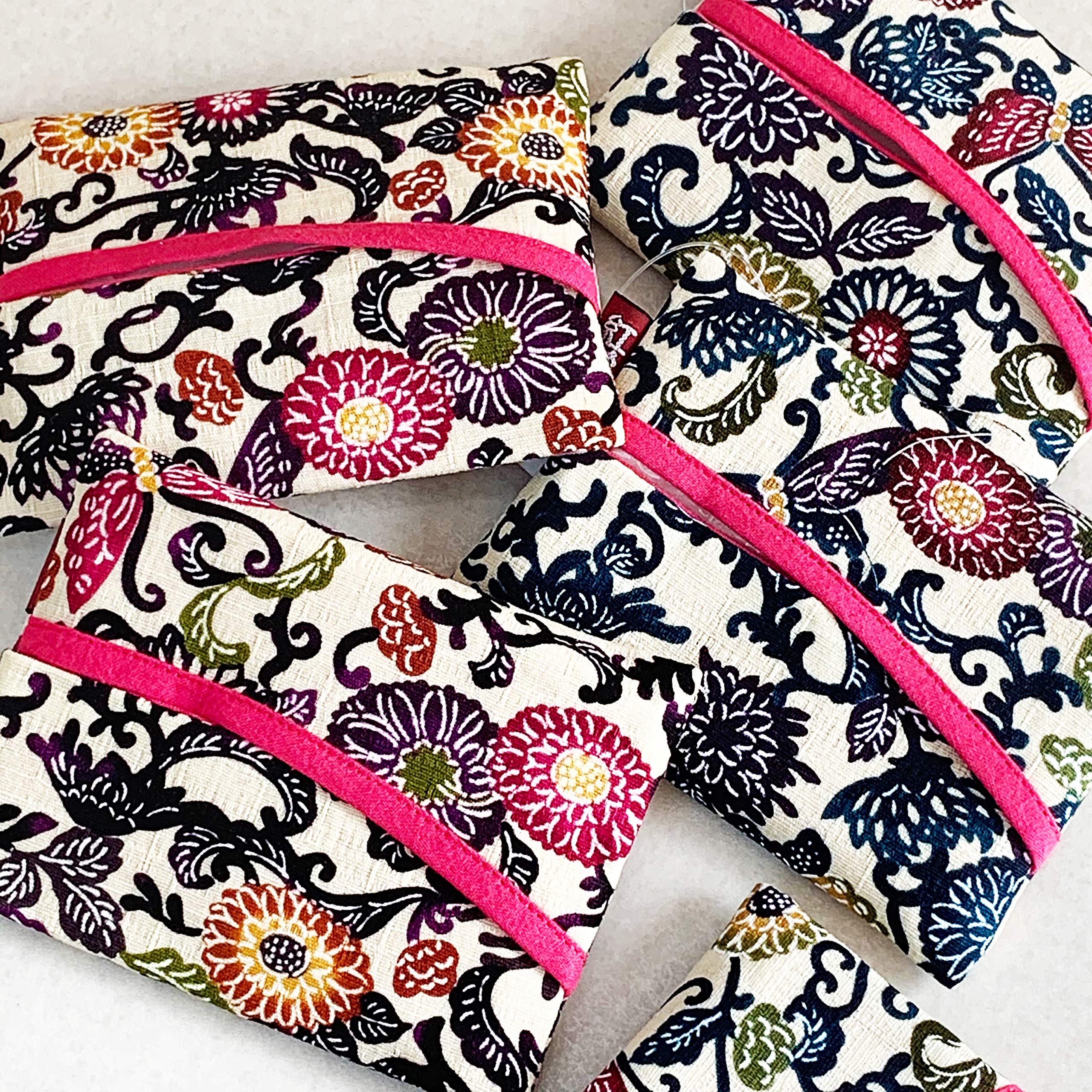 リネンの携帯ティッシュケース・パープル オトナ可愛い ボタニカル