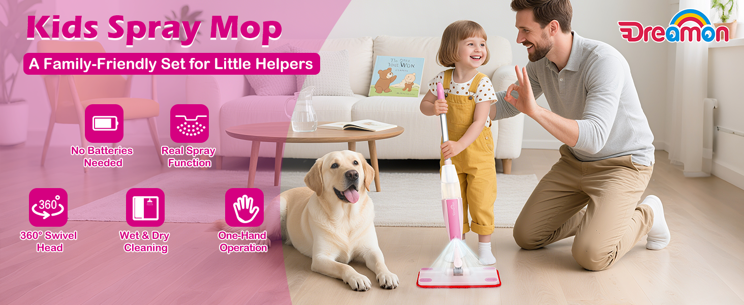Spray Balai Vaporisateur avec 3 Tampons Lavables,Réservoir d'eau 420ml | Leroy Merlin
