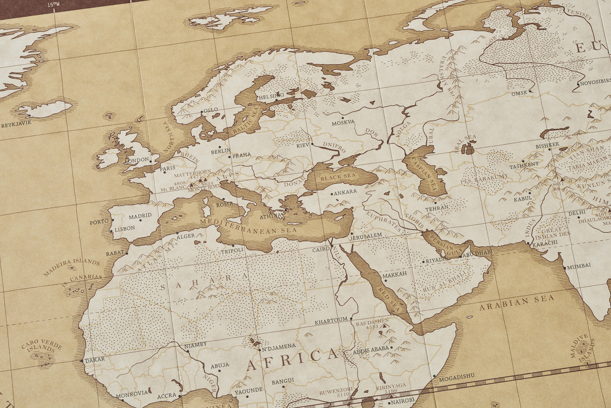 1971年 ナショナルジオグラフィック 北極海 地図 額装 木製 ディスプレイ 1971年 ナショナルジオグラフィック 北極海 地図 額装 木製