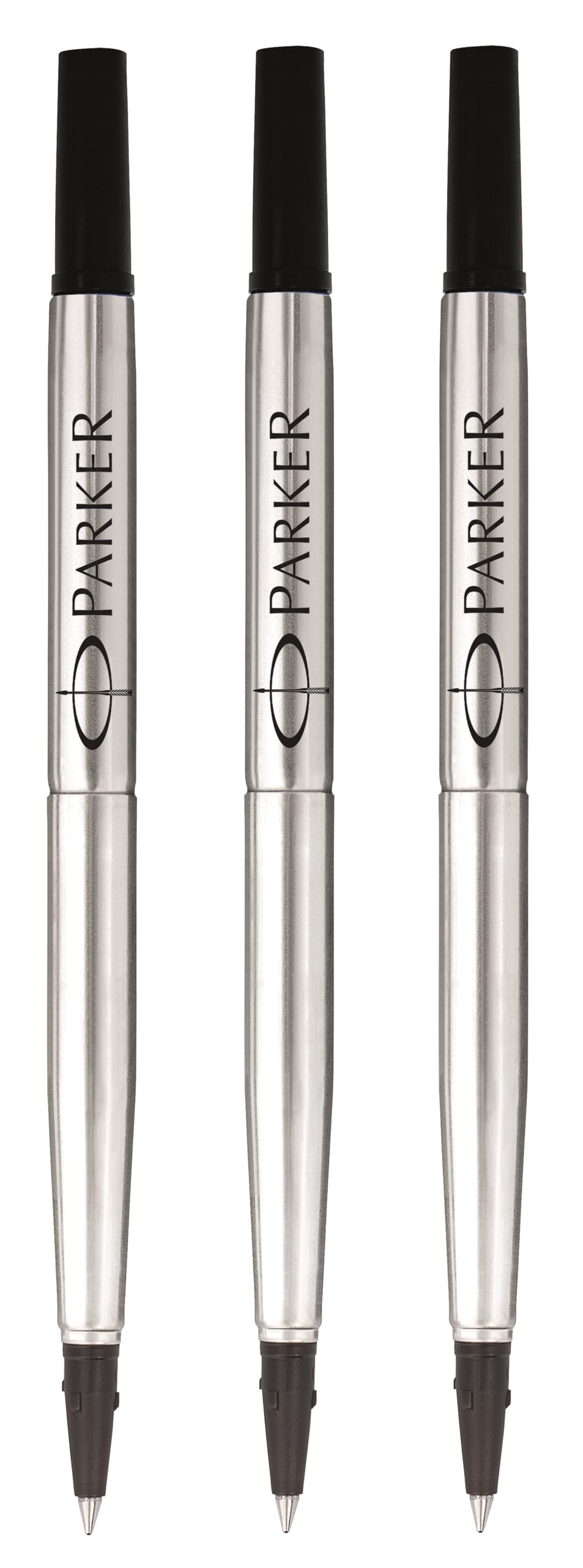 Parker Rollerball Pen Original Quink Ink Refills - 0.5mm Fine Point - Black Ink - Pack of 3