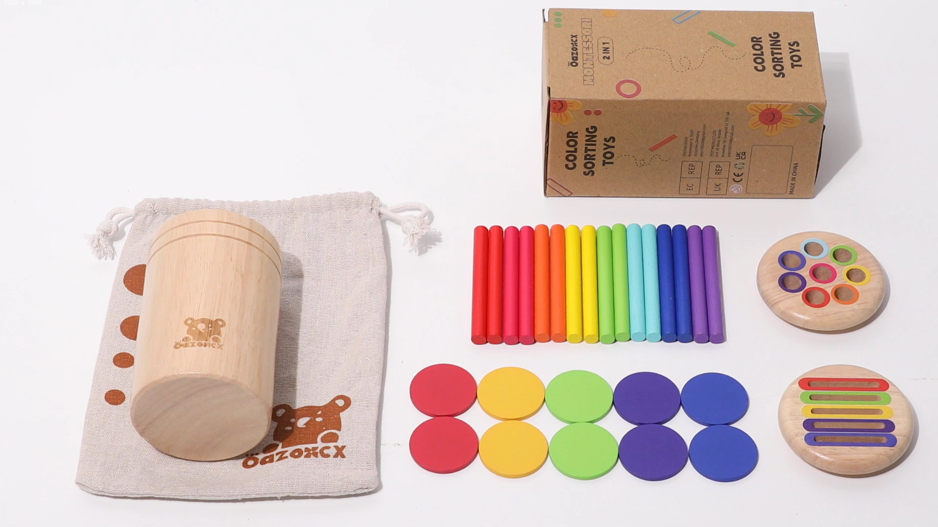 Amazon.com: oazoxcx Wooden Learning Color Sorting Toys for