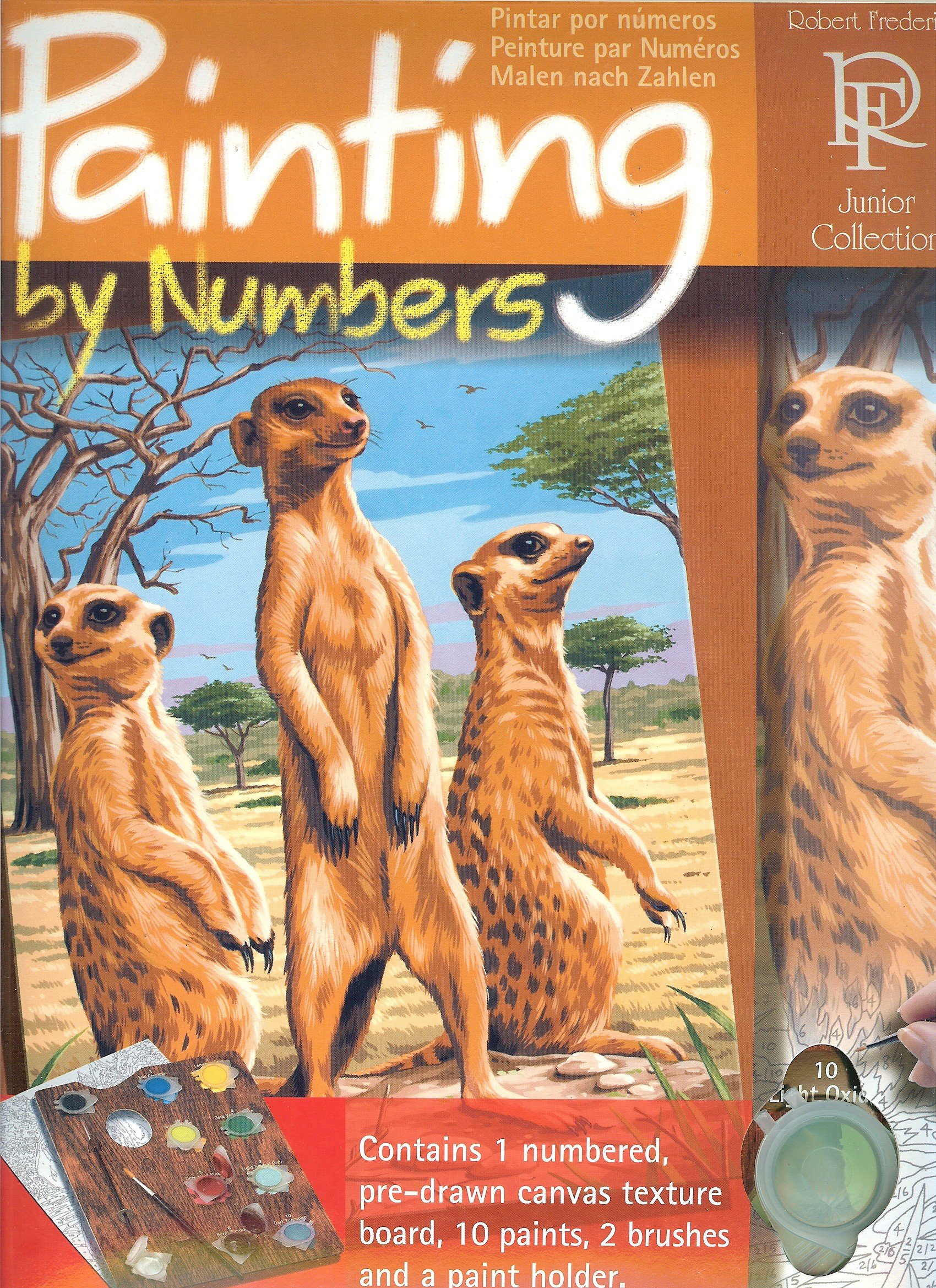 Meerkats on parade painting by numbers
