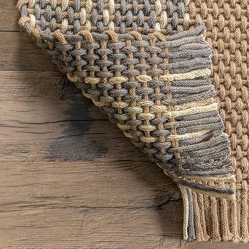 Miniatura 4 de nuLOOM Jada - Alfombra casual de yute con borlas, 5 x 8 pies, natural