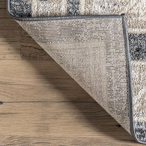 Miniatura 4 de nuLOOM Nika Modern Faded - Alfombra lavable a máquina, 4 x 6, color azul