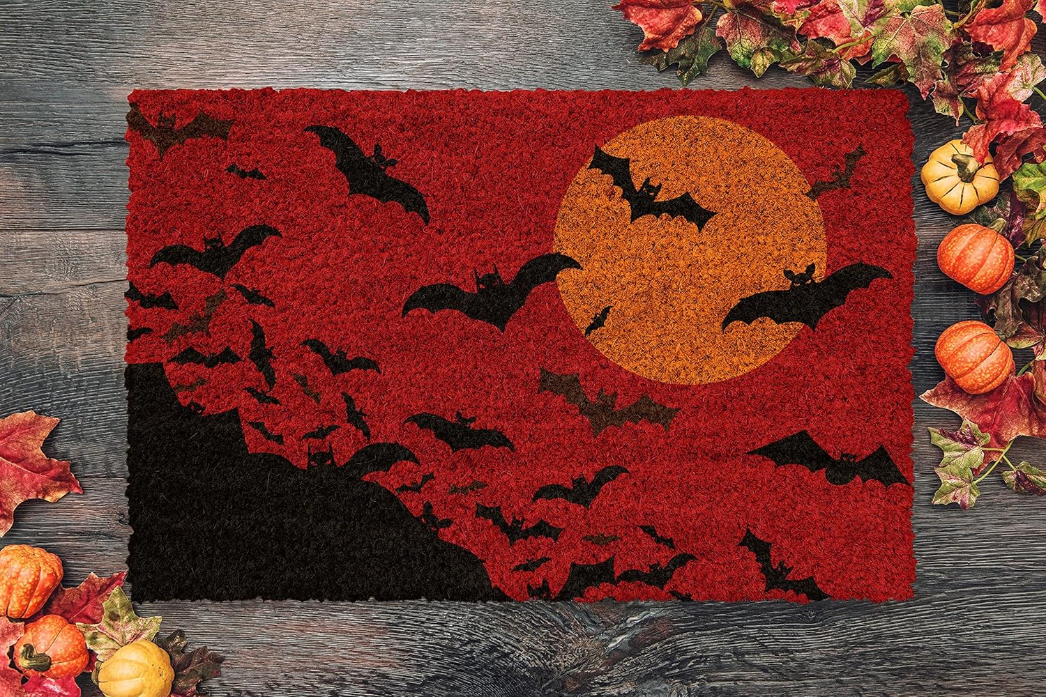Cute Doormat Play Halloween Bats Night Mat Front